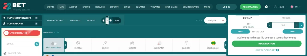 Live Betting Experience
