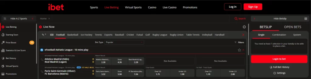 Live Betting Streaming Features