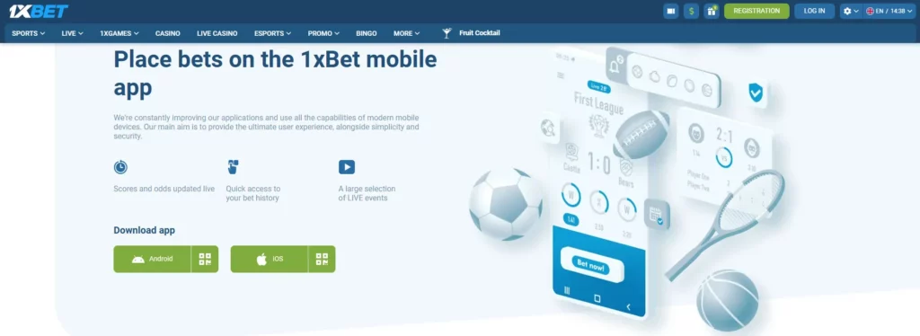 Sports Betting App 1xBet