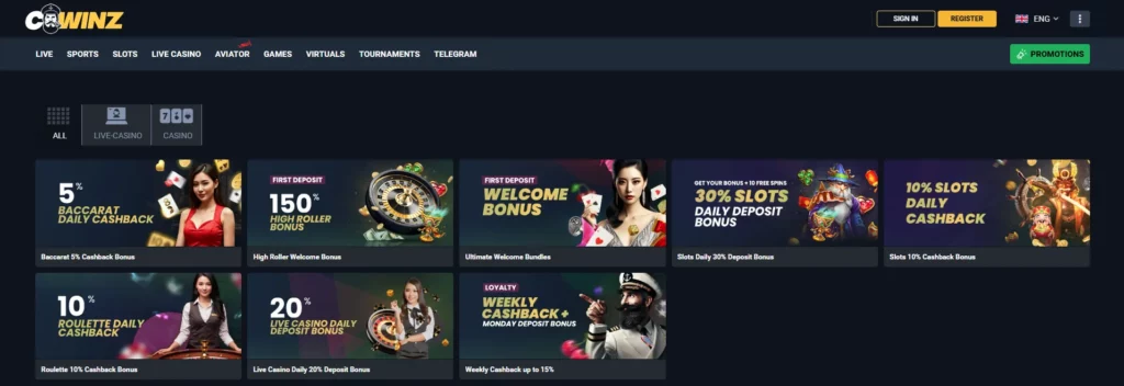 Bonuses and Promotions Cwinz