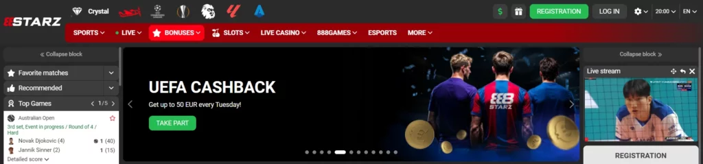 888Starz Football bets Platform
