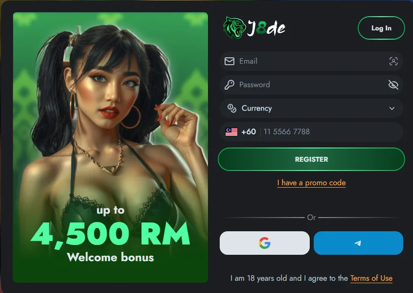 J8DE Malaysia Account Registration