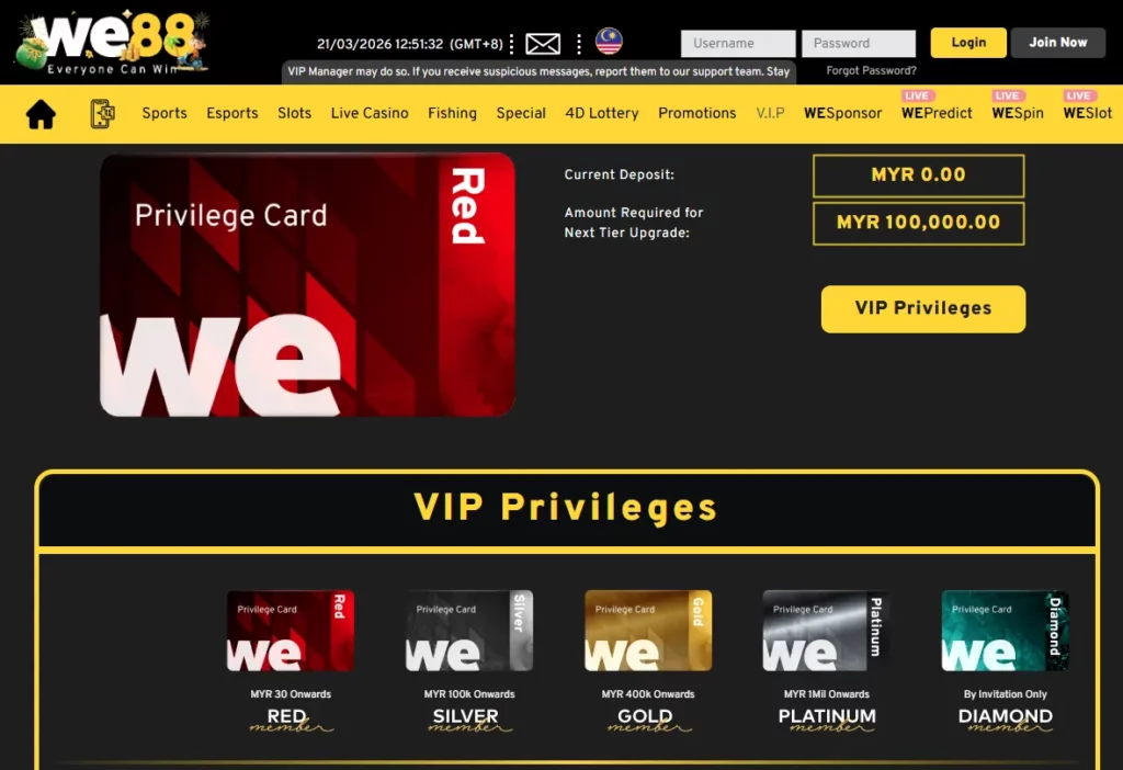 WE88 VIP Rewards Loyalty