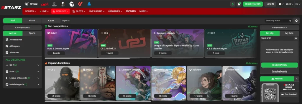 Esports Betting Bookmakers 888starz